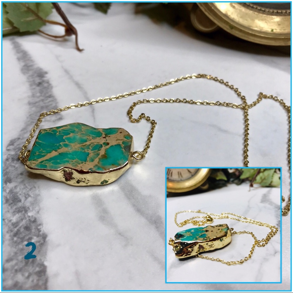 RESTOCKED! Jasper stone/18KG pendant - Picture 5 of 7